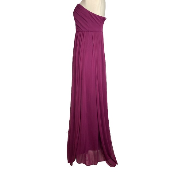 David’s Bridal Sangria Strapless Versa Convertible Maxi Bridesmaid Dress Size 2 - Picture 2 of 15